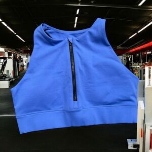 Peloton Blue Sports Bra with Zipper Exercise Workout Fitness Training Gym Sporty